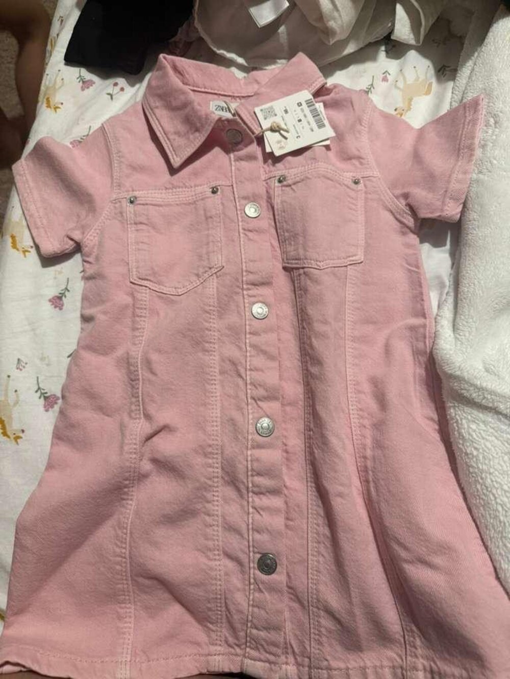 Zara Kids Pink Denim Dress NWT Size 3